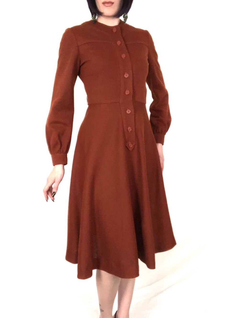 Vintage 1970s OSCAR de la RENTA Pumpkin Spice Latte Knit Dress